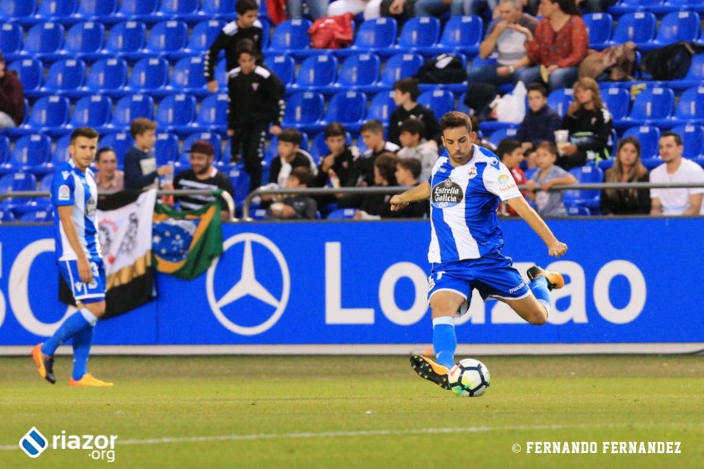 Edu Expósito en un partido amistoso entre Deportivo y Corinthians
