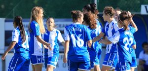 Deportivo Femenino - Sárdoma: celebración de gol