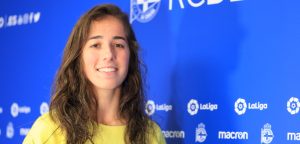 La jugadora del Dépor Abanca Cris Martínez en Abegondo
