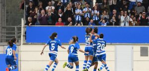 Gol Dépor ABANCA Femenino, celebración en Abegondo