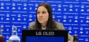 Rocío Candal en su presentación con el Dépor Abanca