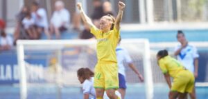 Ainhoa Marín celebra el triunfo del Dépor ABANCA ante el Europa