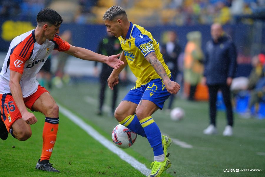 Brian Ocampo, en el Cádiz-Oviedo.