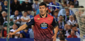 Loureiro señalando durante el Leganés - Deportivo