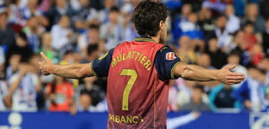 El dorsal de Mulattieri durante el Leganés - Deportivo